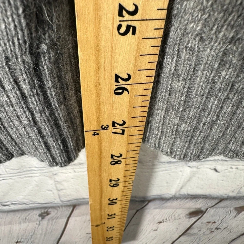 Vintage J. Crew Gray Cable Knit Sweater Wool Angora Cashmere Blend Mens Large